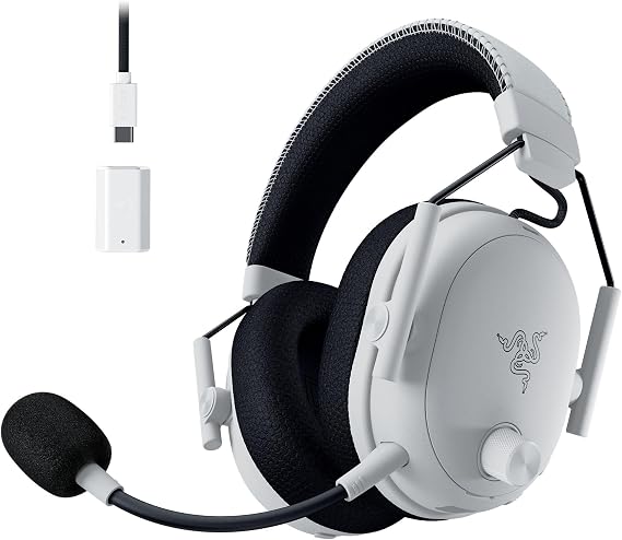 Razer BlackShark V3 Pro - Auriculares inalámbricos para Esports con cancelación Activa de Ruido (ANC) - Diafragmas 50mm - Micrófono extraíble - Inalámbrico 2,4GHz & Bluetooth - FPS - PC/Mac | Blanco