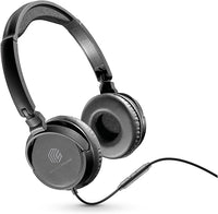 Music Sound | Headband con Cable Basic | Audífonos Auriculares Stereo Supraaurales Diadema Expandibles con Jack 3.5 mm y Micrófono - Plegable - Color Negro