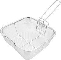 Cabilock Cesta Freidora Cuadrada Plegable De Acero Inoxidable 15.27X9.44X4.33 Pulgadas Para Freír Patatas Y Filtrar Aceite Utensilios Cocina