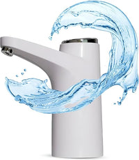 NK Dispensador de Agua - Indicador LED, Batería 1200 mAh Recargable por USB, Material de Silicona, Compatible con Garrafas y Botellas 4,5L 5L 7,5L 10L 11,3L 15L 18,9L Adaptador de 3,8-4,8cm (Blanco)