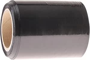 OFFICE PRODUCTS - Lámina elástica negra (90 m – 10 cm, 0,25 kg, 23 my, rollo de plástico elástico, película para envolver y envolver)