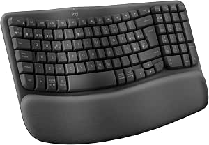Logitech Wave Keys, Teclado ergonómico inalámbrico (Grafito)