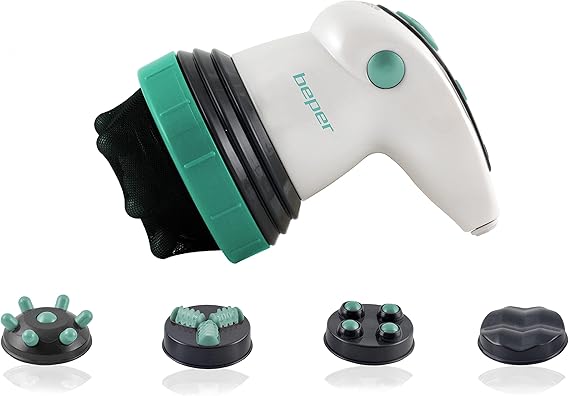 BEPER 40.500 Masajeador Anticelulítico Femenino 4 en 1, 25 W, Masaje por Infrarrojos, Triple Acción Circular, Tonificante y Reafirmante, Potencia Ajustable, Blanco