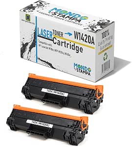 Mondo Stampa - W1420A CON CHIP (950 páginas) Compatible Tóner Reemplazo para HP 142A para Laserjet M140W, M110W,m1410W (KIT/2 tóner)