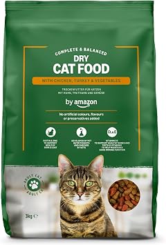by Amazon - Alimento seco Completo para Gatos Adultos con Pollo, Pavo y Verduras, 1 Pack de 3 kg