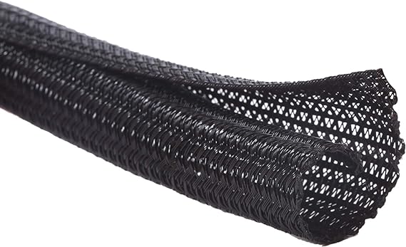 Alex Tech 13mm-3.1m Manguito de Cable Auto-Cierre Recoge Cables Cubre Cables Organizador Cables Funda Cables para Computadora PC Automotriz - Negro