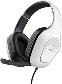 GXTrust 418W Rayne Cuffie Gaming Leggere per PC Xbox PS4 PS5 Switch Mobile, Driver da 50 mm, Jack Audio 3.5 mm, Cavo 2m, Cuffie con Microfono Over-Ear, Bianco