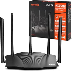 Tenda RX12 Pro Router WiFi 6 AX3000 de Banda Dual (2.4GHz + 5GHz, Requiere conexión a Internet por Cable), 4 Puertos Gigabit, Ancho de Banda 160MHz, WiFi+ Mesh, OFDMA/VPN/WPA3/IPv6/TWT