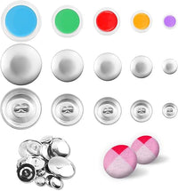 100 Uds Cubiertas de Botones, Kits de Botones de Cubierta con 5 Tamaños de Botones y Herramientas Botones Cubiertos de Tela para Hacer Sus Propios Botones