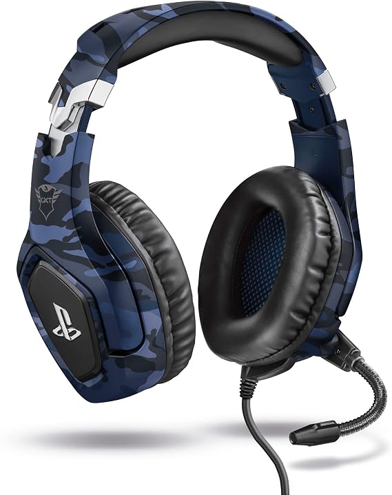 GXTrust Forze-B Gaming Headset Offiziell Lizenziert für PlayStation, Blau