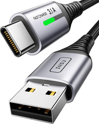 INIU Cable USB A USB C, [2m] QC 3,0 y 3,1A Cable USB C Carga Rapida, Aleación Trenzado de Nylon Cable USB Tipo C Cargador Compatible con iPhone 16 15 Pro Samsung S21 Huawei Xiaomi Pixel ECC.