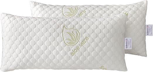 Todocama - Almohada viscoelástica Aloe Vera con Copos 100% viscoelásticos. Tejido Strech Aloe Vera. Termoregulable. Firmeza Media - Alta. Fabricado en España. (Pack 2 x 75 cm)
