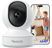 Reolink 2K Camara Vigilancia WiFi Interior, 360° View, Seguimiento Automático, Visión Nocturna, Camara Vigilancia Domicilio WiFi con Detección Inteligente, Audio Bidireccional, Baby Monitor, E1 4MP