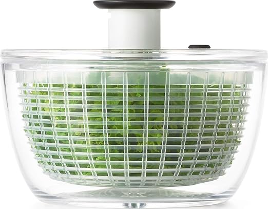 OXO Good Grips, Centrifugadora y escurridor transparente para ensaladas y verduras, tamaño pequeño