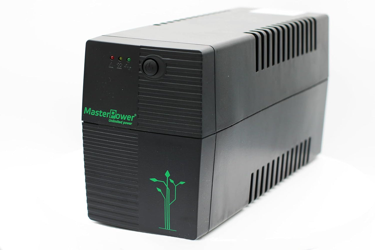 Master Power, Sistema de Alimentación Ininterrumpida SAI, UPS 650 VA, Tensión Constante de Salida 360W, 2 Enchufes Schuko