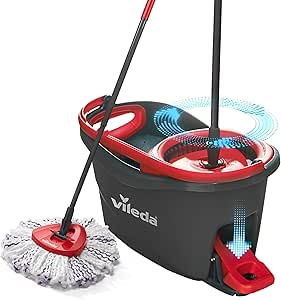 Vileda Turbo 3en1 - Sistema de fregado de Suelos con escurridor Giratorio y Cubo con Pedal | Palo telescópico 85-123 cm | Recambio de Microfibra 3 en 1 | Recambio sostenible