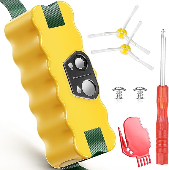 5500mAh Ni-MH Batería de Respuesto para iRobot Roomba 500 600 700 800 Series 530 531 532 535 536 540 550 552 560 570 580 595 620 650 660 760 770 780 790 870, con Cepillos, Atornillos y Destornillador