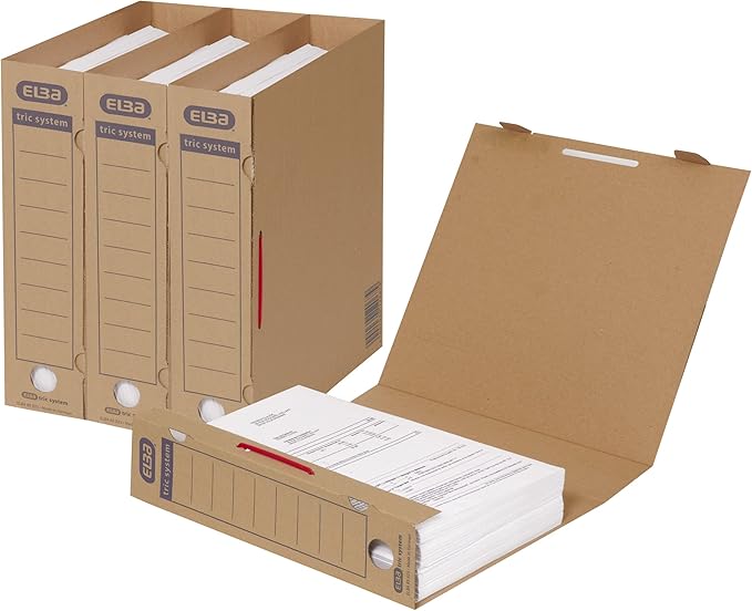 Archivador Elba tric system cartón marrón 30 uds