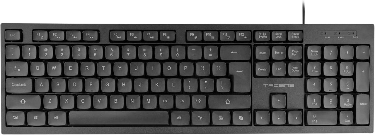 Tacens Anima AK02, Komplettes PC-Tastatur, Kompaktes Format, Leise Tasten mit niedrigem Profil, SmartKey Copilot AI, Windows|Linux|Mac |PS4|PS5|Xbox ONE|Xbox Series X-S|Switch|Switch 2, US-Englisch