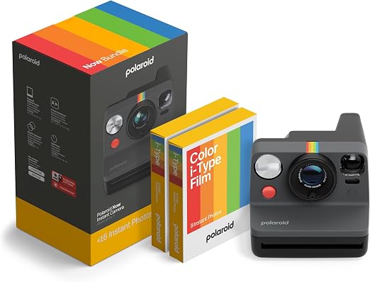 Polaroid Now Gen3 - Negro + Pack con película en color (16 fotos)