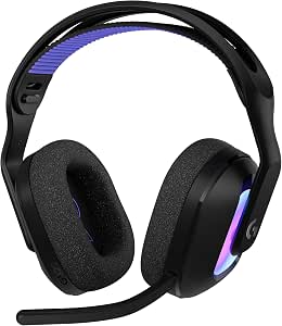Logitech G G522 LIGHTSPEED Auriculares gaming inalámbrico, LIGHTSYNC RVB, micro bande passante complète et audio synchronisé avancé, triple connectivité - LIGHTSPEED, Bluetooth, USB-A vers USB-C para PC -Negro