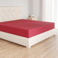 Amazon Basics Lenzuolo con angoli Matrimoniale, 180 x 200 x 30 cm, in 100% Microfibra con altezza da 30cm, Bordeaux