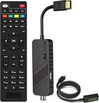 Leyf Décodeur DVB-T2 TNT Full HD 1080P, TV Decodeur Caché derrière la TV, Chaînes gratuites, Affichage numérique, HEVC H265 Main 10 Bits, 2in1 télécommande, HDMI/AV, USB