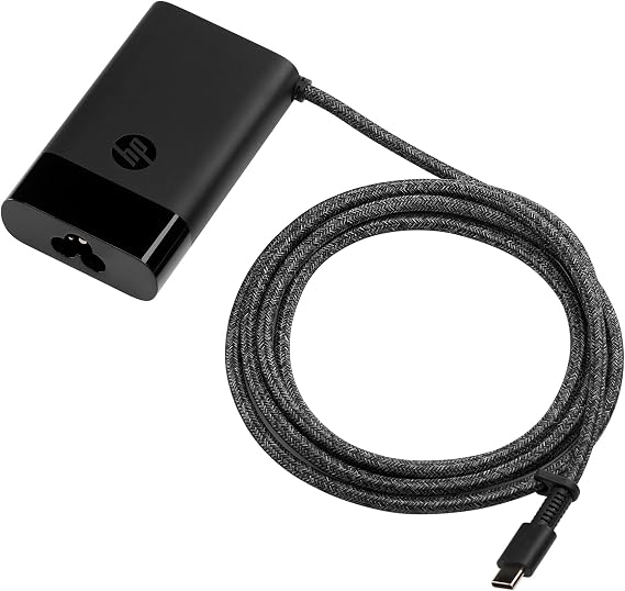 HP Cargador para Portátil USB-C de 65 W, Compatible con portátiles HP OmniBook y Otros Dispositivos con Puerto USB Type-C, Carga Rápida, Compacto, Negro