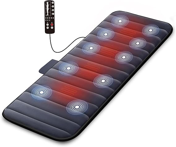 Colchón de masaje eléctrico COMFIER con calor, 10 motores y apagado automático