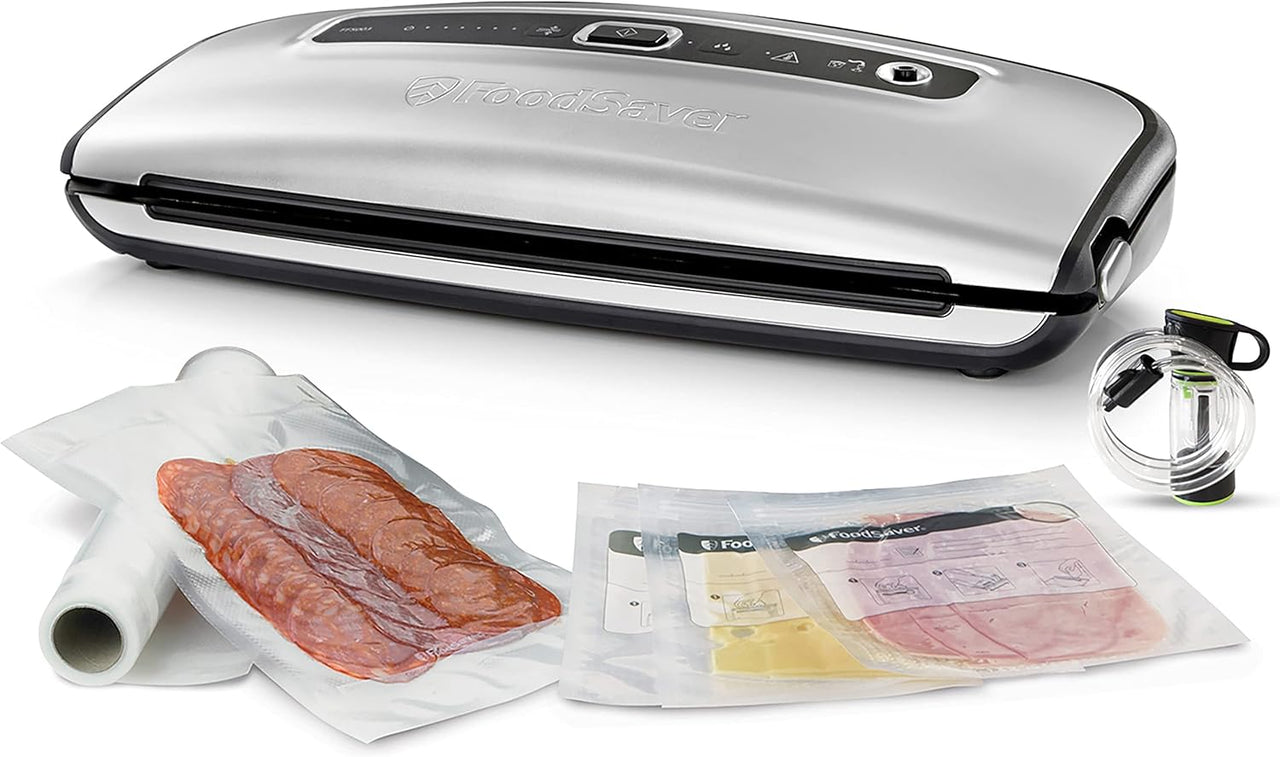 FoodSaver FFS015X-01 Envasadoras al vacío con cánula, Acabado tipo inox