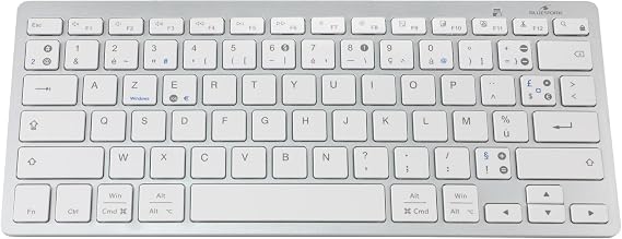 Bluestork - Teclado inalámbrico Bluetooth para PC, Compatible con Windows 11,10, 8 y Mac OS - Mini Teclado para PC/Mac francés AZERTY, Compacto, Ultra Delgado, Ligero y silencioso - Nuevo 2024