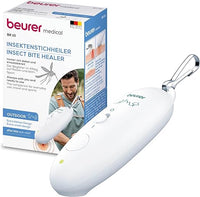 Beurer BR 10 Aparato contra picaduras de insectos, para el tratamiento de mordeduras y picaduras de insectos, curador de picaduras contra el picor y la hinchazón, Color Blanco, Diseño compacto