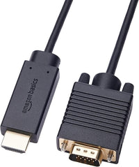 Amazon Basics Câble HDMI (source) vers (affichage) VGA - NON bidirectionnel - plaqué or, 6 feet, noir
