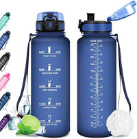 KollyKolla Botella Agua Deporte 500ml/1L/1.5L, Botella de Agua Prueba de Fugas, con Marcador de Tiempo de Motivación, Cantimplora para Niños, Adulto, Gimnasio, Bicicleta, Escuela, Oficina, Gym