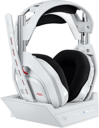 Logitech G Astro A50 Lightspeed Auriculares inalámbricos para Gaming + Base (5.ª Gen), Pro-G Graphene, Cambio Entre 3 Sistemas, USB-C, Xbox, PS5, PC, Nintendo Switch, Switch 2, Bluetooth - Blanco