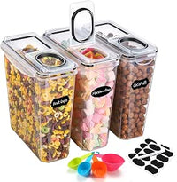 YASHE Contenitori Ermetici para Alimenti, Set di 3 (3.7L), Contenitore Plastica con Coperchio, sin BPA Contenitori para Alimenti, Contenitori Cucina Organizer para la Conservazione di Pasta e Cereali