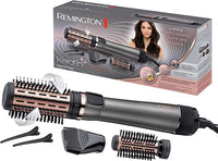 Remington Cepillo de Aire Voluminizador Giratorio Keratin Protect Moldeador de Pelo, Queratina y Aceite de Almendra, Cepillo Secador, 3 Accesorios, Cerámica, 1000 W, 2 Temp/Velocidades AS8811 Gris