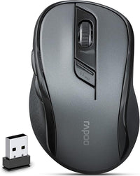 Rapoo | Ratón inalámbrico silencioso, Multimodo: 2,4 GHz, Negro