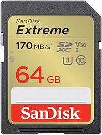 SanDisk Extreme SDXC Tarjeta SD 64 GB (SD Card UHS-I, V30, hasta 170 MB/s, Software de recuperación de datos RescuePRO Deluxe, SanDisk Quicklow Technologie, 4K UHD Videos, Class 10, U3