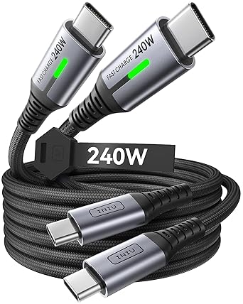 INIU 240W Cable USB C Carga Rapida, [2m+2m] PD3.0 Cable USB C a Tipo C