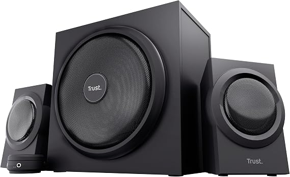 Trust Yuri Altavoces PC Gaming 2.1 con Subwoofer, 120W, Negro