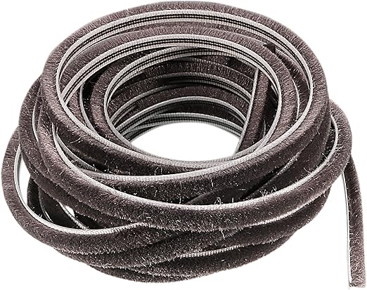 sourcing map Ventana Puerta Burlete Cepillo Sello PVC Tira 5mm x 6mm x 18 Pies Gris