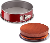 Tefal Delibake J16413 Molde tarta redondo 25 cm, forma redonda desmontable y con gran fondo, revestimiento antiadherente, fácil desmonte, de acero al carbono, con grosor 3/10, rojo
