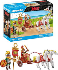 PLAYMOBIL Asterix 71543 Cuadriga Romana, Viaje a través de la Tierra, Incluyendo Cascos, brazaletes y Capa Removibles, detallados Juguetes para niños a Partir de 5 años