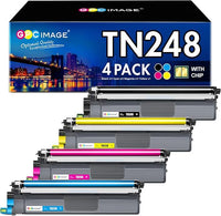 GPC Image TN248VAL TN248CMYK - Tóner Compatible con Brother TN-248 TN248XL para Brother MFC-L3760CDW Toner DCP-L3560CDW MFC-L3740CDW MFC-L8390CDW HL-L3240CDW (4 Unidades, Negro, Magenta, Amarillo,