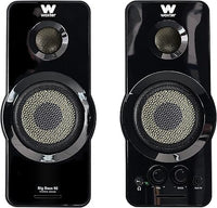 Woxter Big Bass 95 RGB - Altavoces Multimedia Estéreo, 20W, Potentes, conexión 3,5mm, iluminación RGB, Botones y Conexiones AUX y Cascos en Parte Frontal, PC/Smartphones y videoconsolas