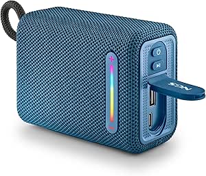 NGS Roller Furia 1 Blue - Haut-Parleur Bluetooth Portable con lumières RGB, IPX6 Resistente à l’Eau, 15 W, TWS, Port USB, 9 Heures de Batería, Bleu