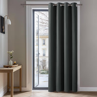 Deconovo Cortinas Salón, Hotel, Ventanas, Opacas con Aislamiento Térmico, con Ojales, 140x180 cm(Ancho x Alto), Gris Oscuro, 1 Pieza