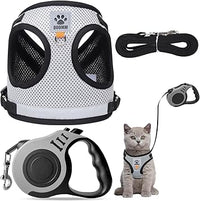 deegbbyi Arnes Gato Antiescape, Arnes Perro, Arnés Ajustable para Gatos con Correa, Arnés y Correa para Gatos, Chaleco Suave Cómodo Reflectante Transpirable para Caminar, Entrenar