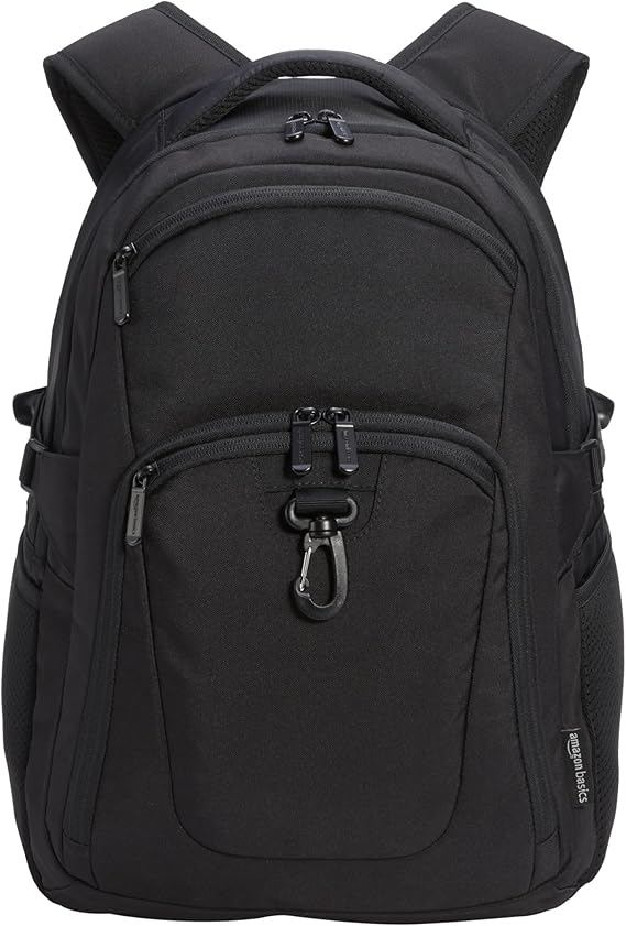 Amazon Basics - Sac à dos de voyage pour ordinateur portable 15,6", Noir